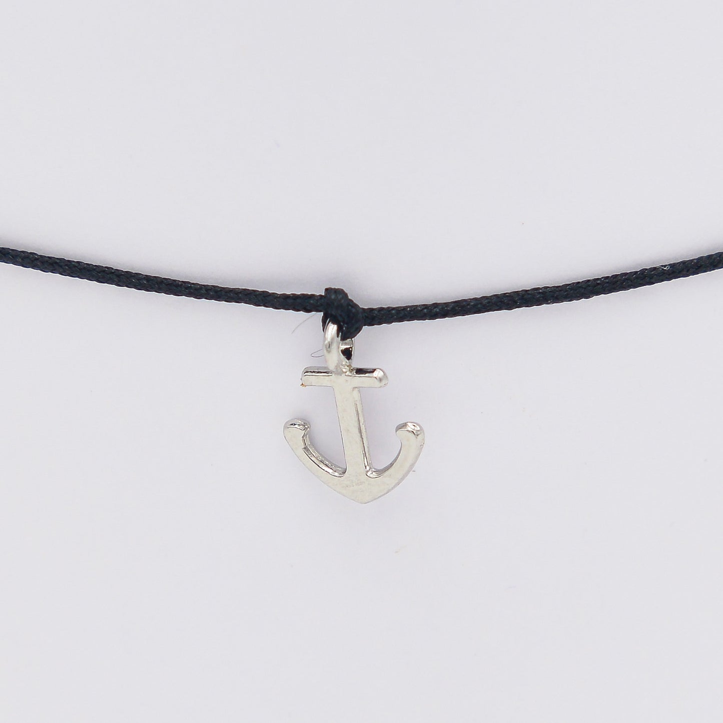 Armband mit Anker Silber und schwarzem Armband