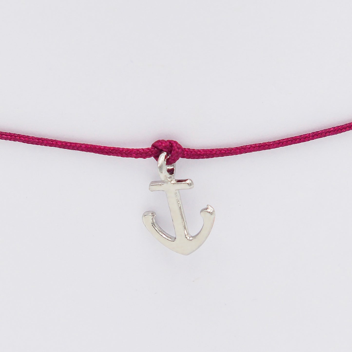 Armband mit Anker Silber und dunkelroten Armband