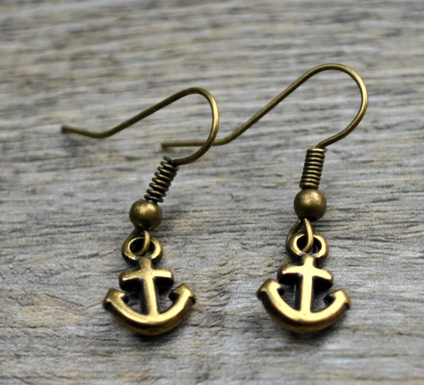 Ohrringe mit Anker bronze Mini