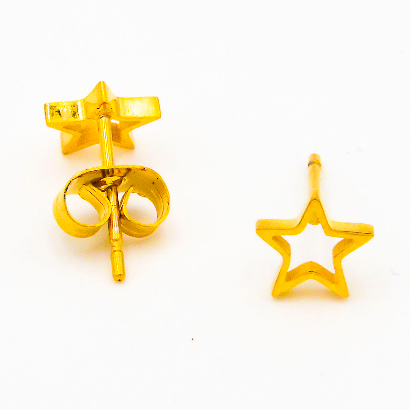 Ohrstecker Stern Gold aus Edelstahl