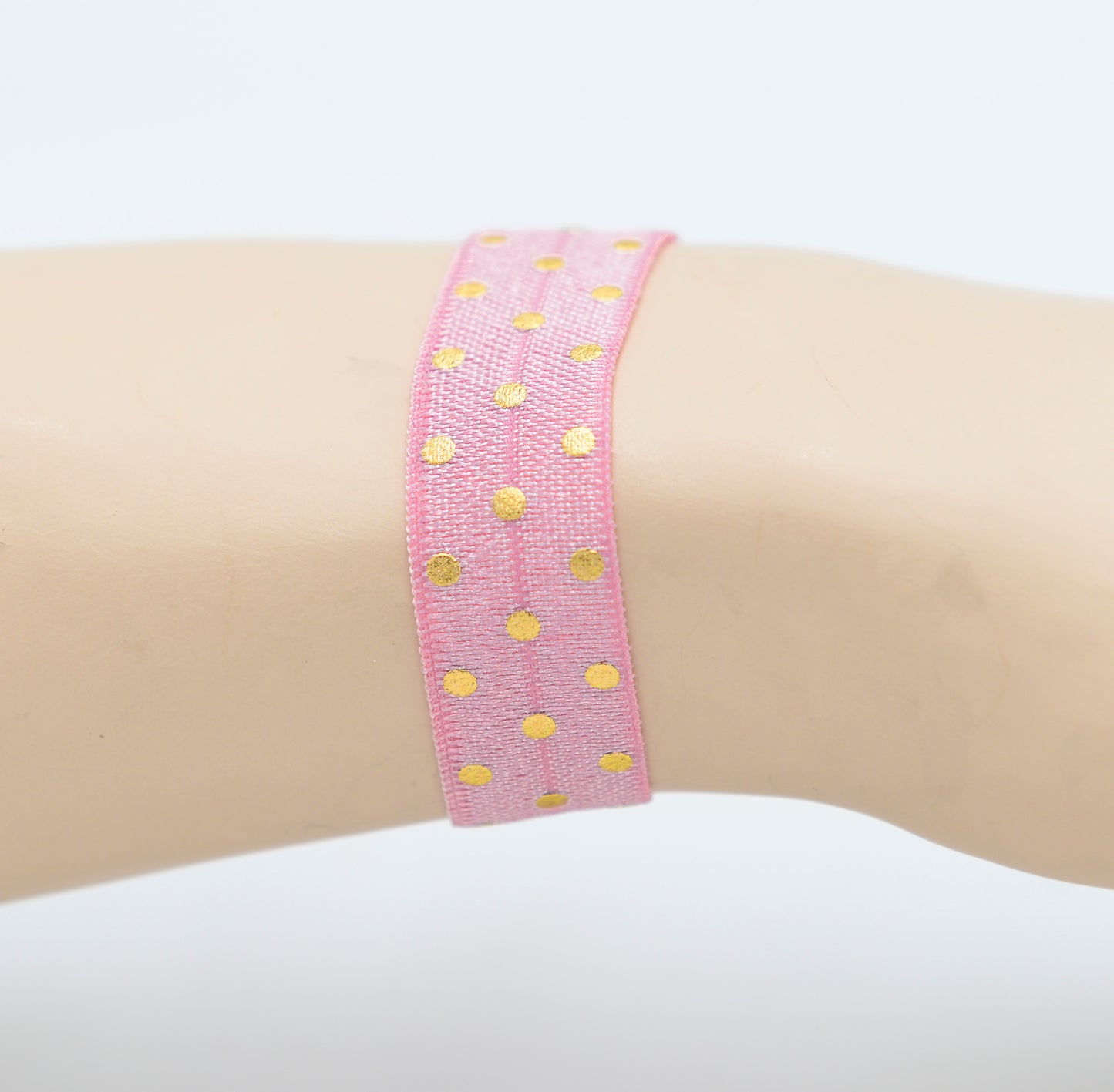 Viele Farben Elastisches Armband + Haargummi mit Punkten in Gold