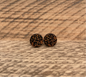 Ohrstecker aus Holz – Schwarz-Braun, Leo-Style, 15mm