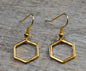 Geometrische Ohrringe Sechseck in gold