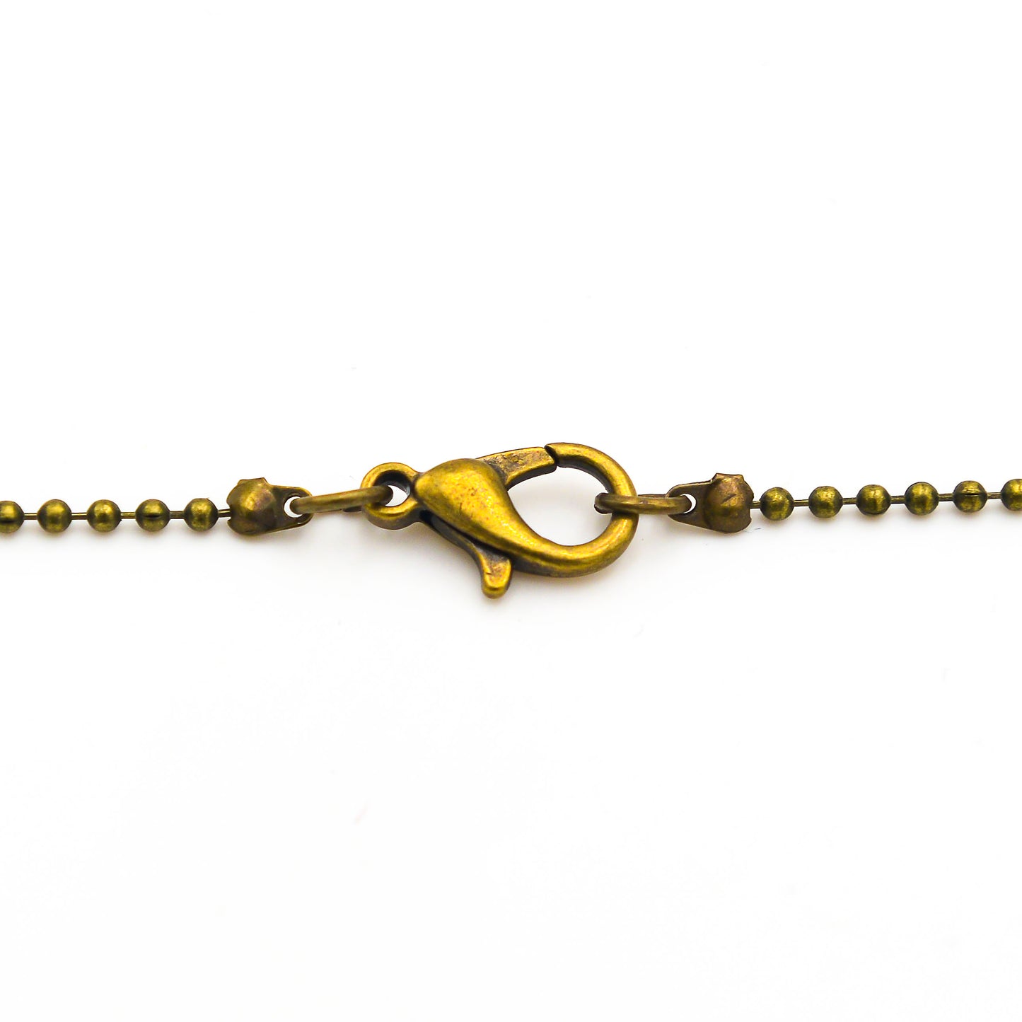 Kugelkette mit kleinem Vögelchen-Anhänger in Bronze