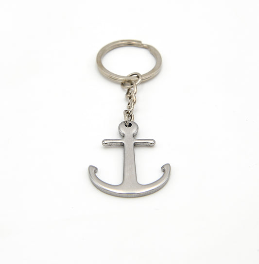 Schlüsselanhänger mit Anker in Silber