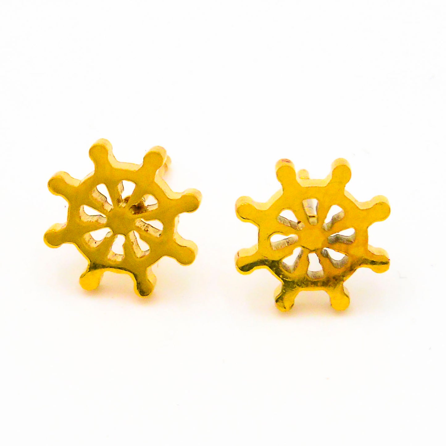 Ohrstecker Steuerrad Gold aus Edelstahl
